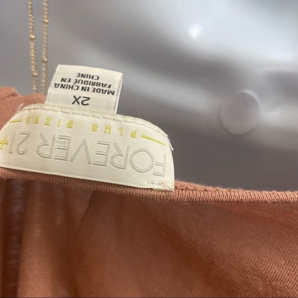 Plus size forever 21 blush terracotta sheer shirt tee - Picture 3 of 3